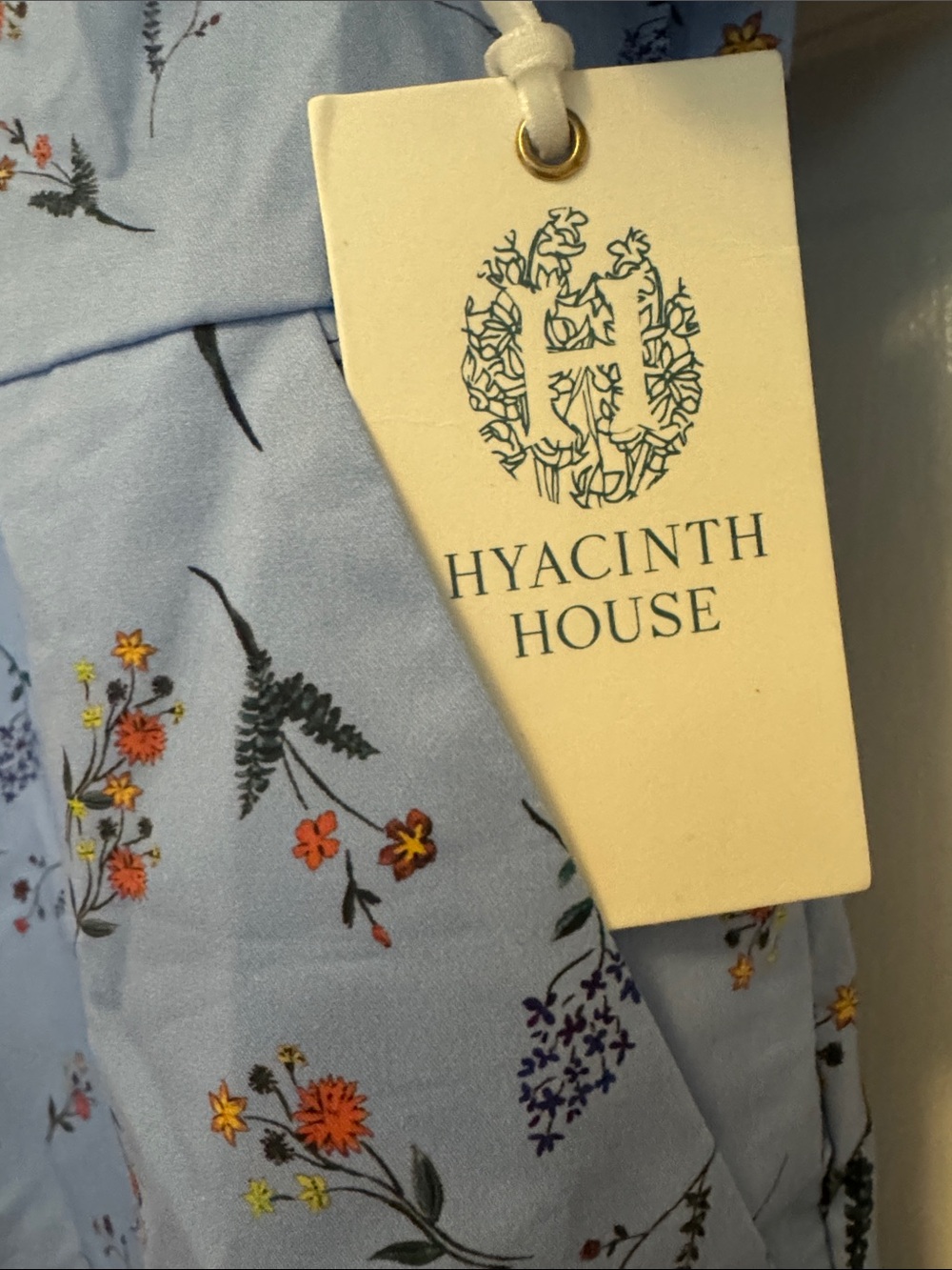 Hyacinth House via Tuckernuck Light Blue Floral Puff-Sleeve Romper - Picture 3 of 5